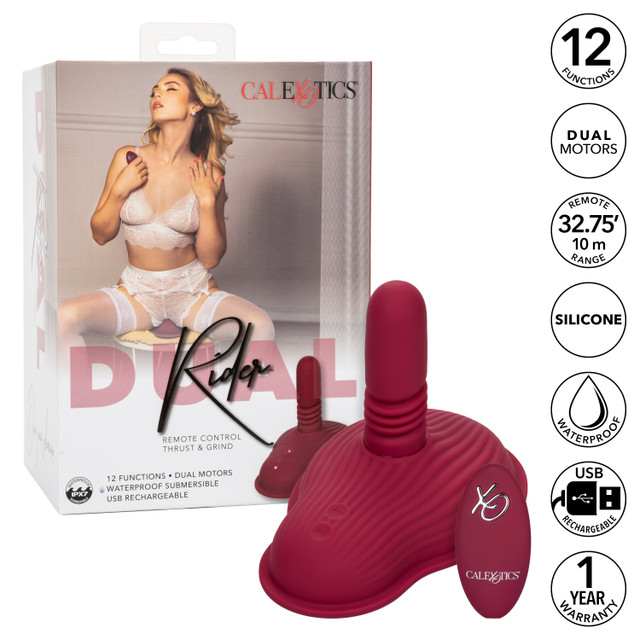 Own your pleasure with the Dual Rider Remote Control Thrust ... CEN - Dual Rider Thrust & Grind Massager - Red photo-17