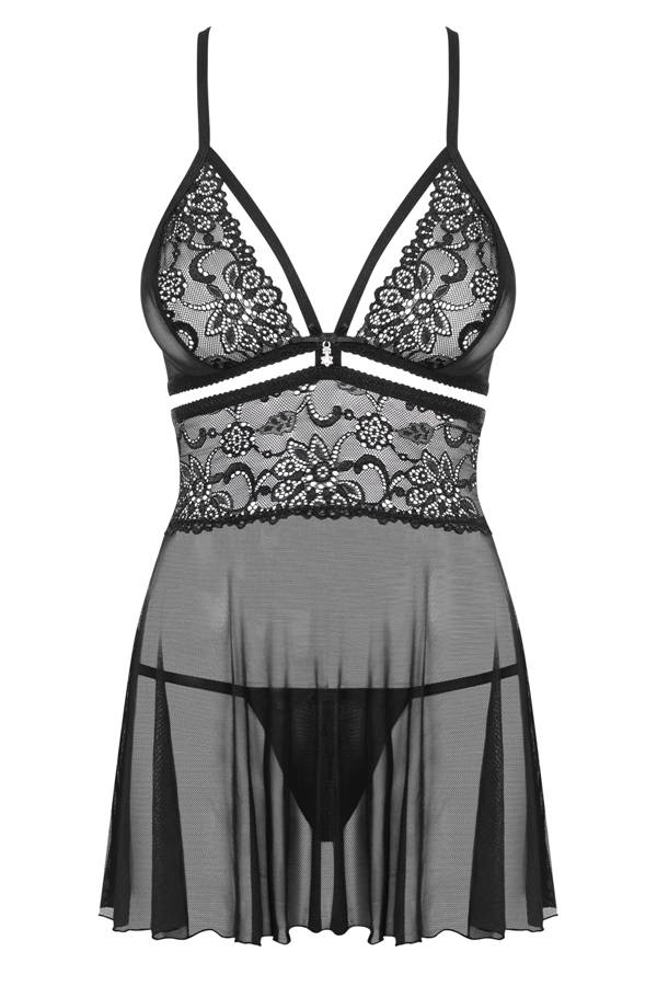 Do you like to warm up the atmosphere in your bedroom? You’l... Obsessive - 838-BAB-1 Babydoll & Thong - Black - L/XL photo-7