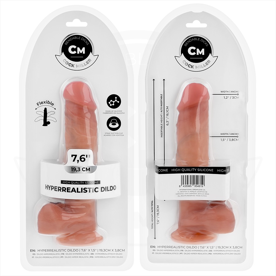 This realistic 7.5" dildo has been designed to provide ... Cock Miller - 19.3cm Realistic Dildo - Flesh photo-10
