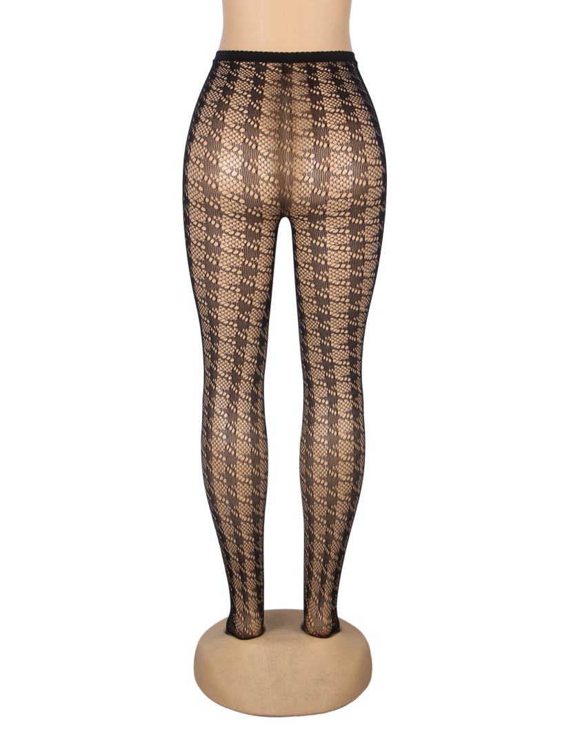 Ohyeah - Sexy Houndstooth Pantyhose - Black - L 照片-8