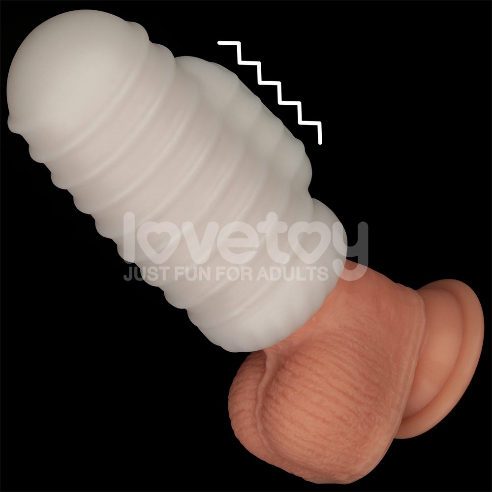 Discover ultimate pleasure and versatility with the Lovetoy ... Lovetoy - Knights Ring Vibro 2in1 Sleeve - Wavy photo-8