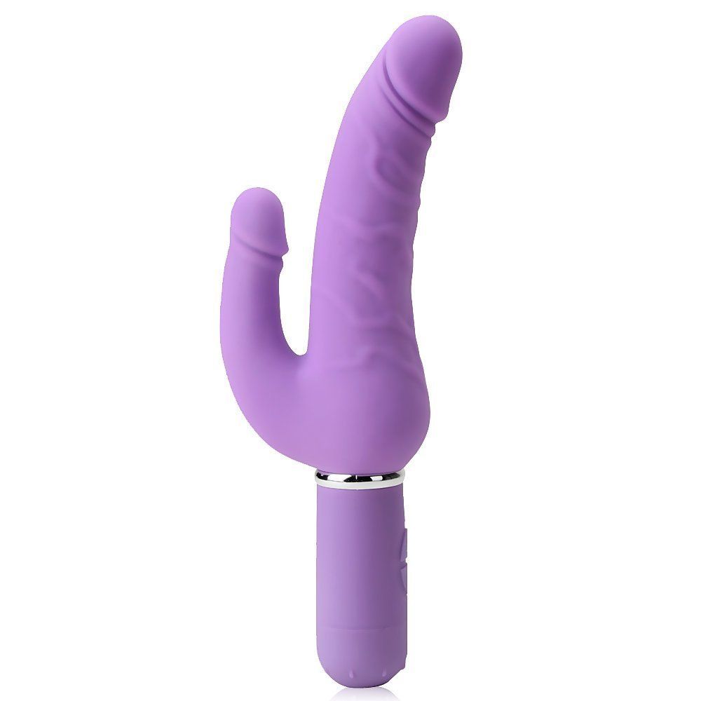 Modern design vibrator for a double penetration. 30 vibratio... Aphrodisia - Levina Double Penis - Purple photo-4