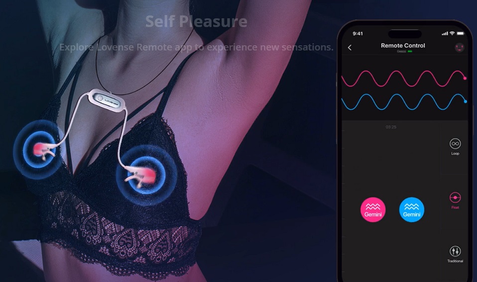 The world's first app-controlled adjustable vibrating ni... Lovense - Gemini Nipple Clamps photo-10