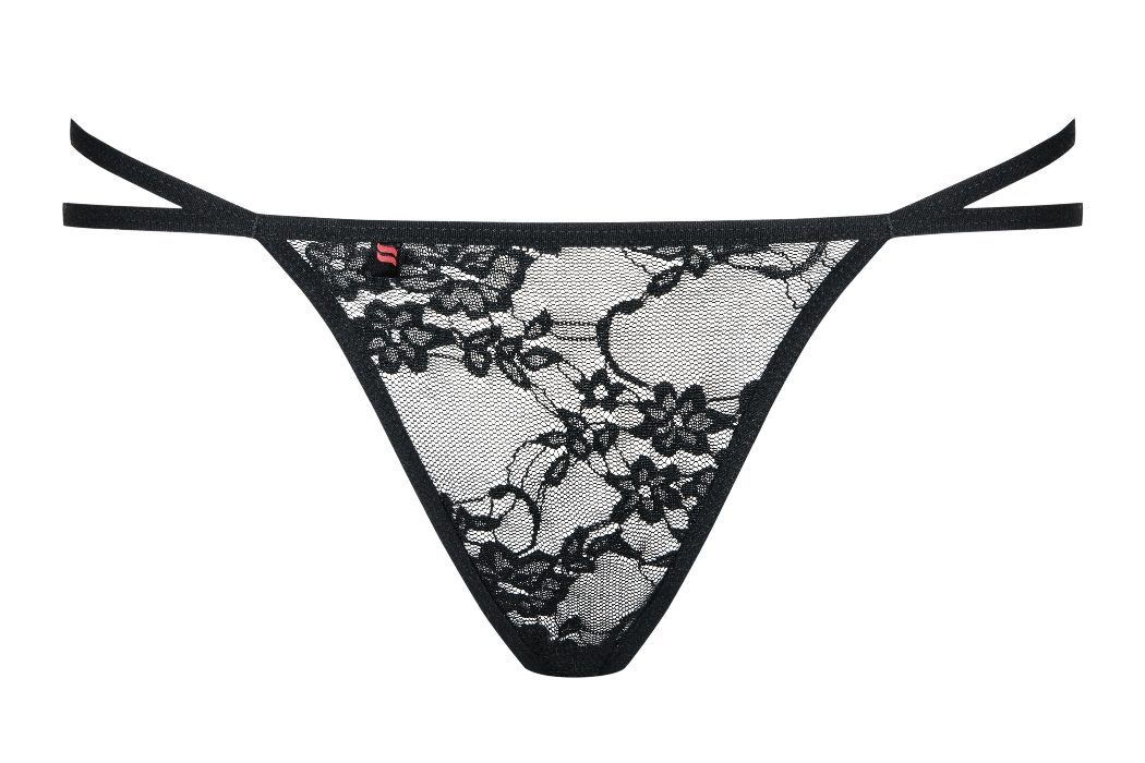 Plain, classic front and amazing, shining back – what a fabu... Obsessive - My Bijou Thong - Black - S/M photo-7