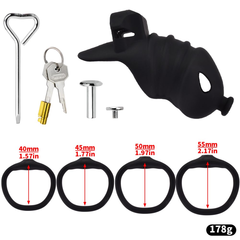 Cage high: 107mm &n... FAAK - Long Resin Chastity Cage - Black photo-13