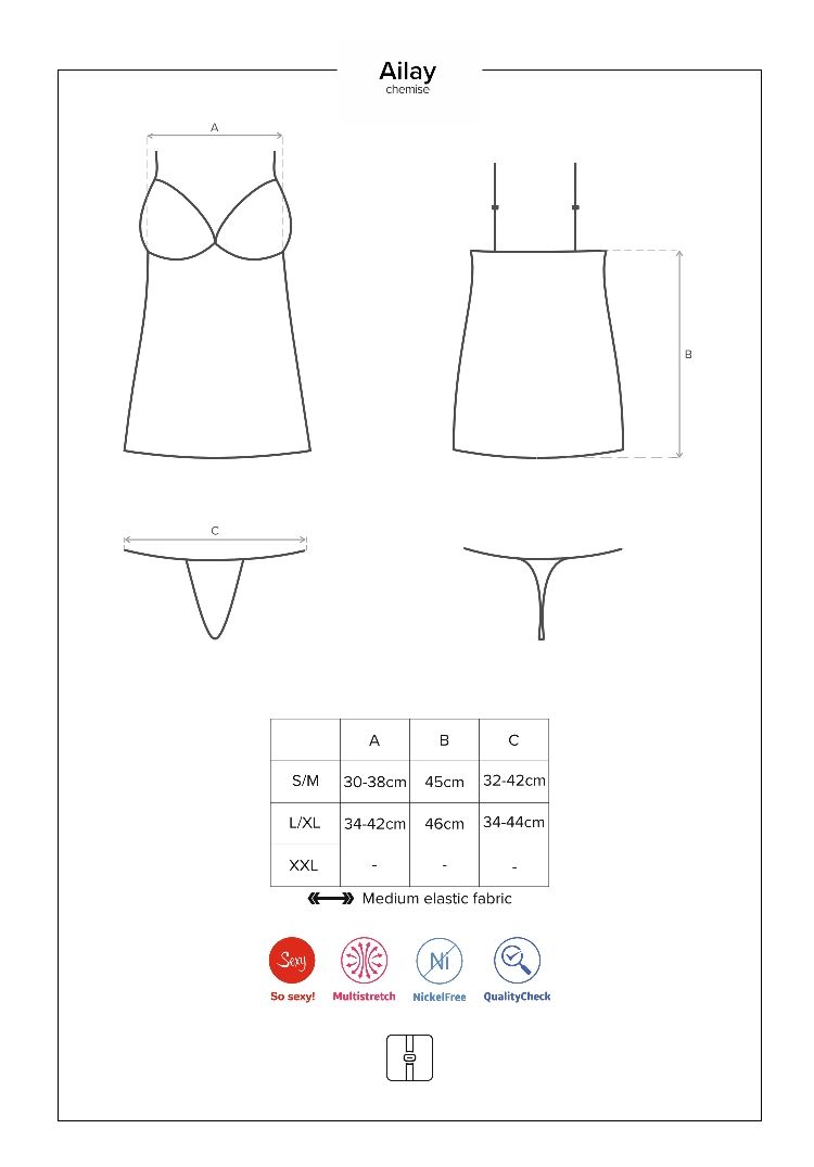 Home date with your love? It's gonna be really amazing! ... Obsessive - Ailay Chemise & Thong - Black - L/XL photo-9