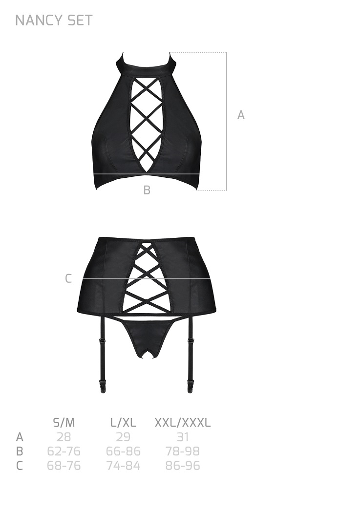 Nancy set is a three-piece set by Passion, consisting of a t... Passion - Nancy Set - Black - L/XL photo-7