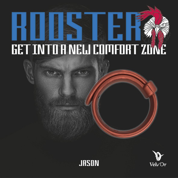 ROOSTER JASON is a firm, strap design, cock ring that can be... Velv'Or - Rooster Jason Ring - Brown Red photo-3