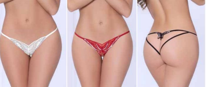 Butterfly appliqué open crotch panty
One size STM - Crotchless Butterfly Panty - Red photo-3