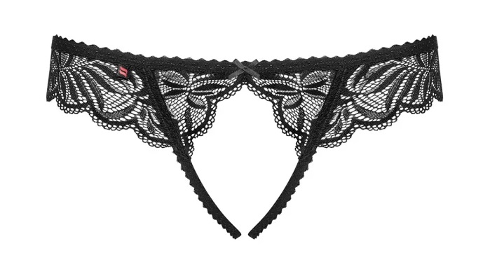 You miss something spicy? Here we go with black and hot Cont... Obsessive - Contica Crotchless Thong - Black - S/M photo-7