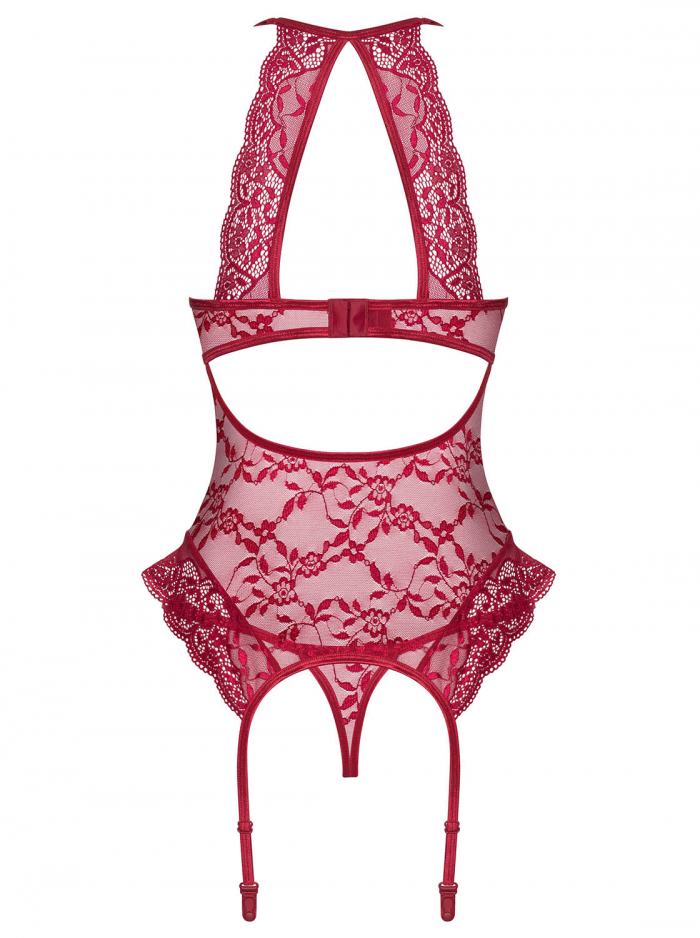 Obsessive - Ivetta Corset & Thong - Ruby - L/XL photo-8