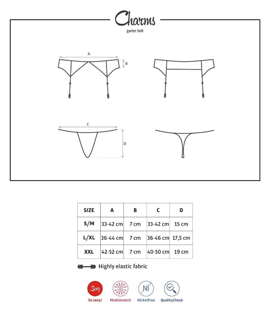 That's you! Wearing this incredible garter belt you'... Obsessive - Charms Garter Belt & Thong - White - XXL photo-9