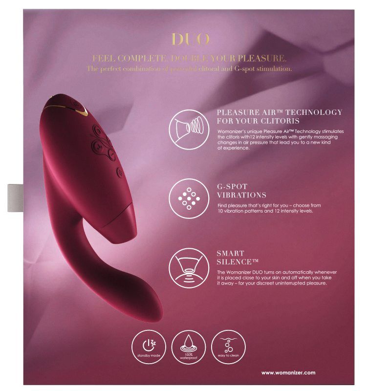 The perfect combination of powerful clitoral and G-spot stim... Womanizer - DUO - Clitoral & G-spot Stimulator - Bordeaux photo-21