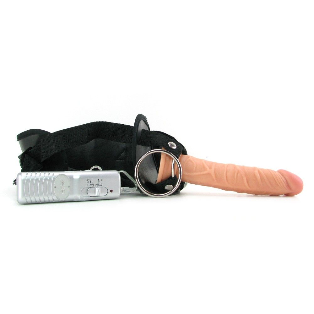 Combining Nasstoy's powerful, excitingly shaped 7 inch W... Nasstoys - All American Whoppers Vibrating 7″ Dong W/Universal Harness - Flesh photo-5