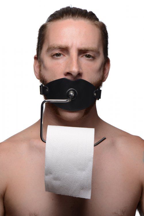 (ARC)Master Series - Toilet Paper Ball Gag - Black photo-6