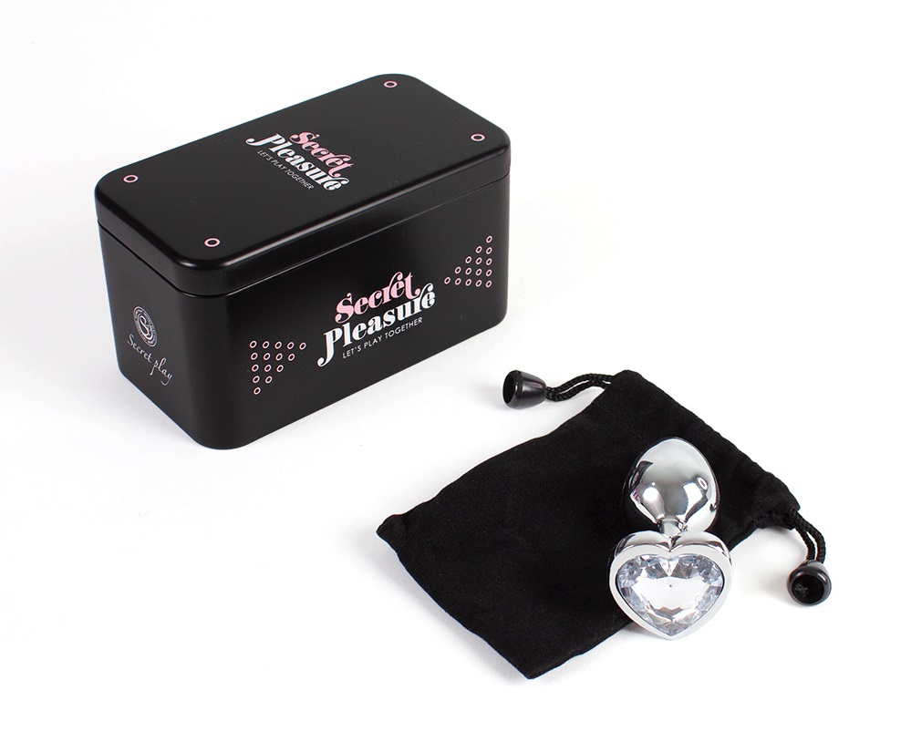 This Jewelled metal beginner's butt plug is perfect for ... Secret Play - Heart Anal Plug S - Clear photo-4