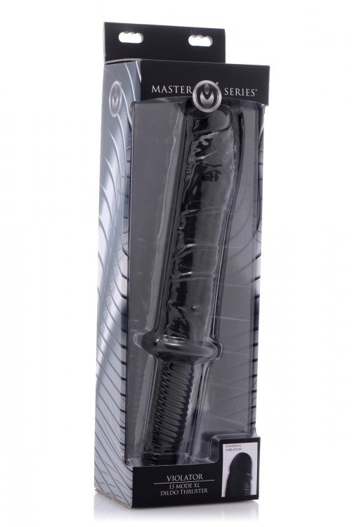 Plunge this massive, veiny dong into yourself or your partne... Master Series - Violator 13 Mode XL Dildo Thruster - Black photo-6