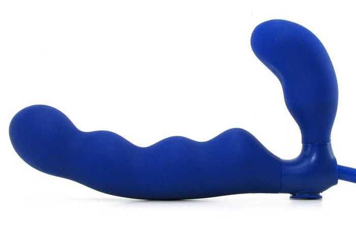 This mischievous inflatable strapless double dildo is design... NS Novelties - Strap On Mischief - Blue photo-3