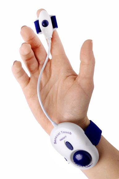 This compact vibe fits right on your finger, and produces va... Trinity Vibes - Sensa Touch Finger Vibe - Navy photo-4