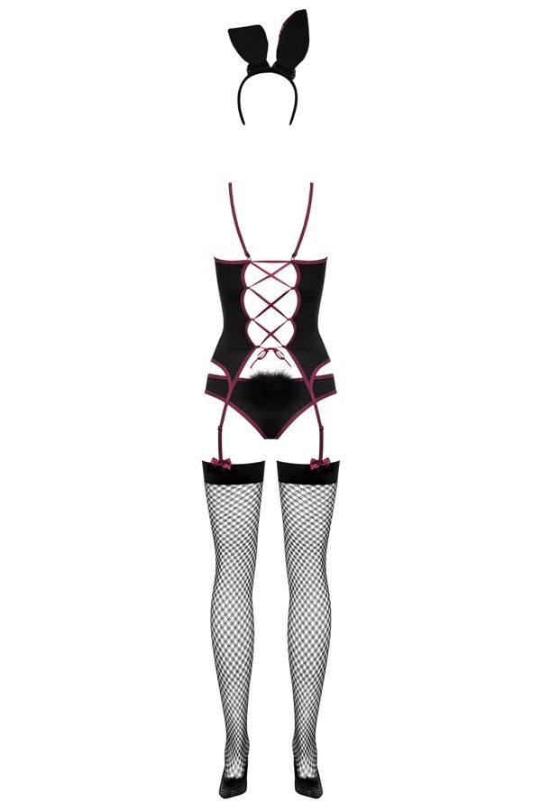 Naughty and incredibly sexy bunny? That’s you! Put on this p... Obsessive - Bunny Suit Costume - Black - S/M photo-8
