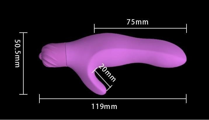 Size: 119x50.5 mm GB - Silicone G-Spot Vibrator - Purple photo-3