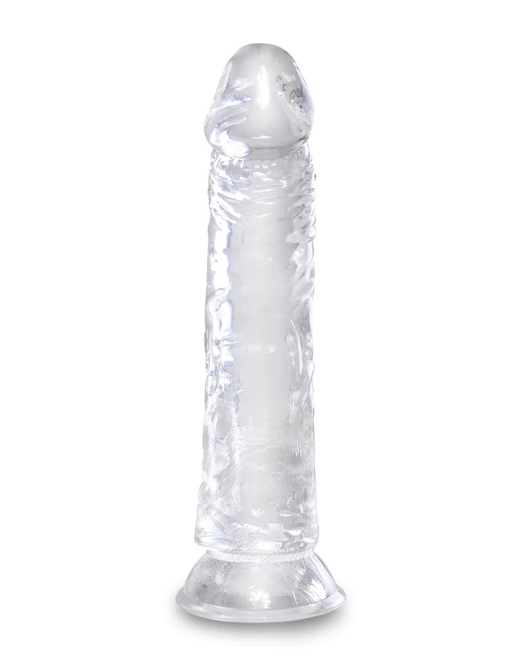 The King Cock combines a translucent dildo with a realistic ... King Cock - 8" Realistic Cock - Clear photo-3