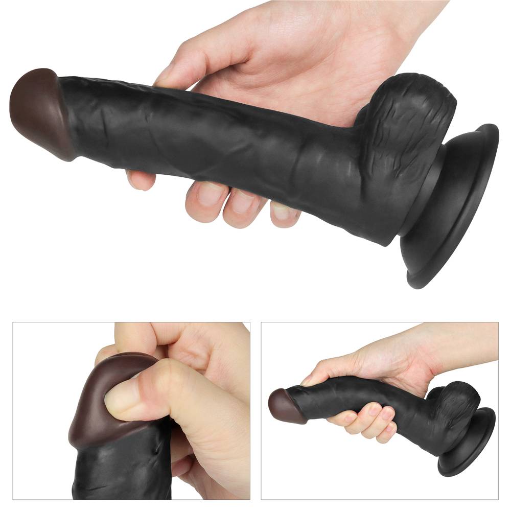 Built to deliver the most lifelike satisfaction, the Soft st... Lovetoy - Easy Strapon Set w Balls 7.5'' - Black photo-7