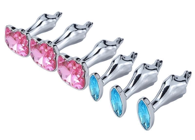 Silver palm anal plug with Kitty cat head bottom finished MT - Kitty Gem Anal Hand Plug M-size - Pink photo-8