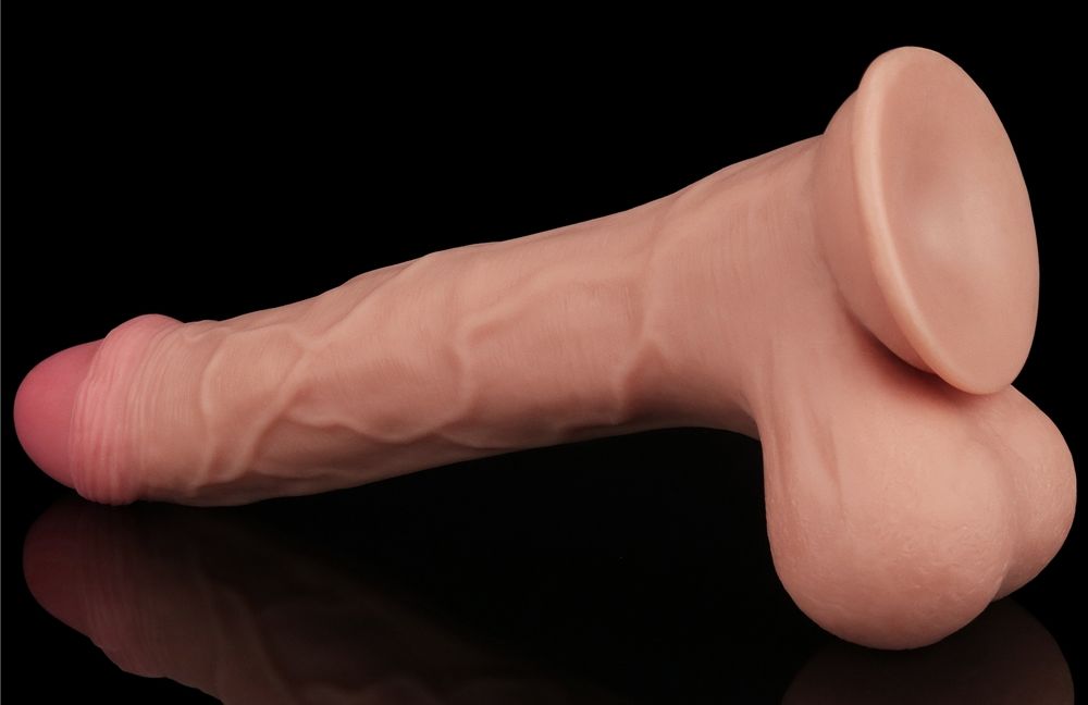 Made with realistic dual-layer sliding-skin material for Iif... Lovetoy - 9.5" Sliding Skin Dual Layer Dildo - Flesh photo-13