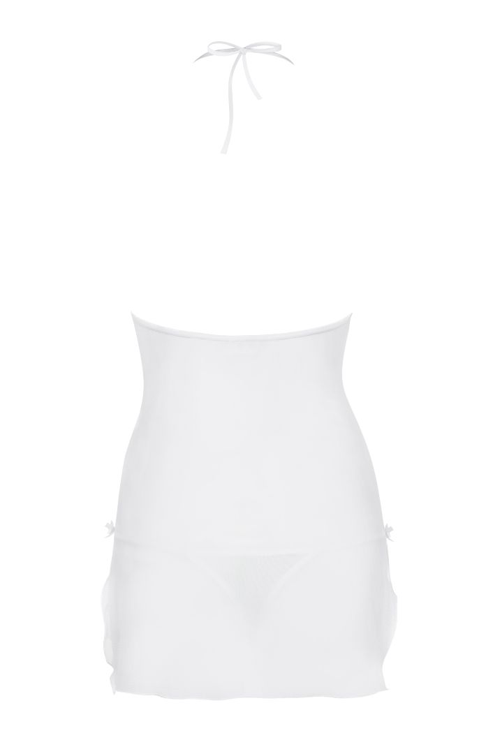Obsessive -Bisquitta Chemise&Thong - 白色 - L / XL Obsessive -Bisquitta Chemise&Thong - 白色 - L / XL 照片-6
