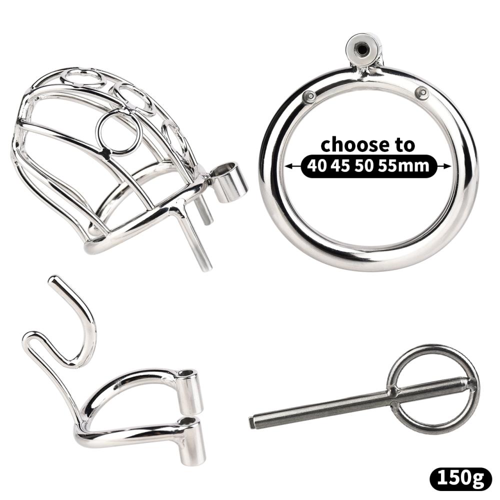 FAAK - Metal Chastity Cage w Urethral Sound  照片-12