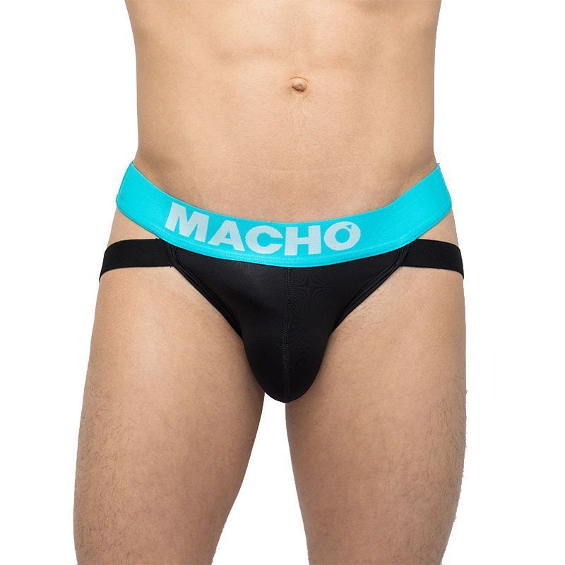 MX200 is a sensual, provocative and naughty jockstrap with V... Macho - Jockstrap - Black/Blue - L photo-3