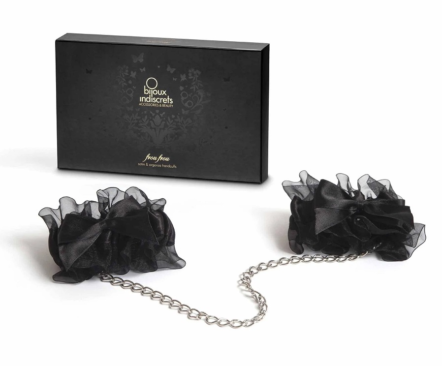 Inspired by the Victorian era, Frou Frou combines the richne... Bijoux Indiscrets - Frou Frou Organza Handcuffs - Black photo-4