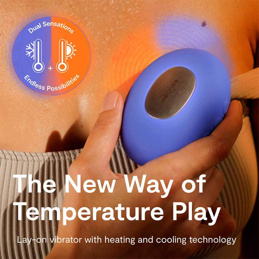 Designed as a lay-on vibrator with precision temperature... We-Vibe - Temp Cooling & Heating Massager - Lavender Blue photo-2