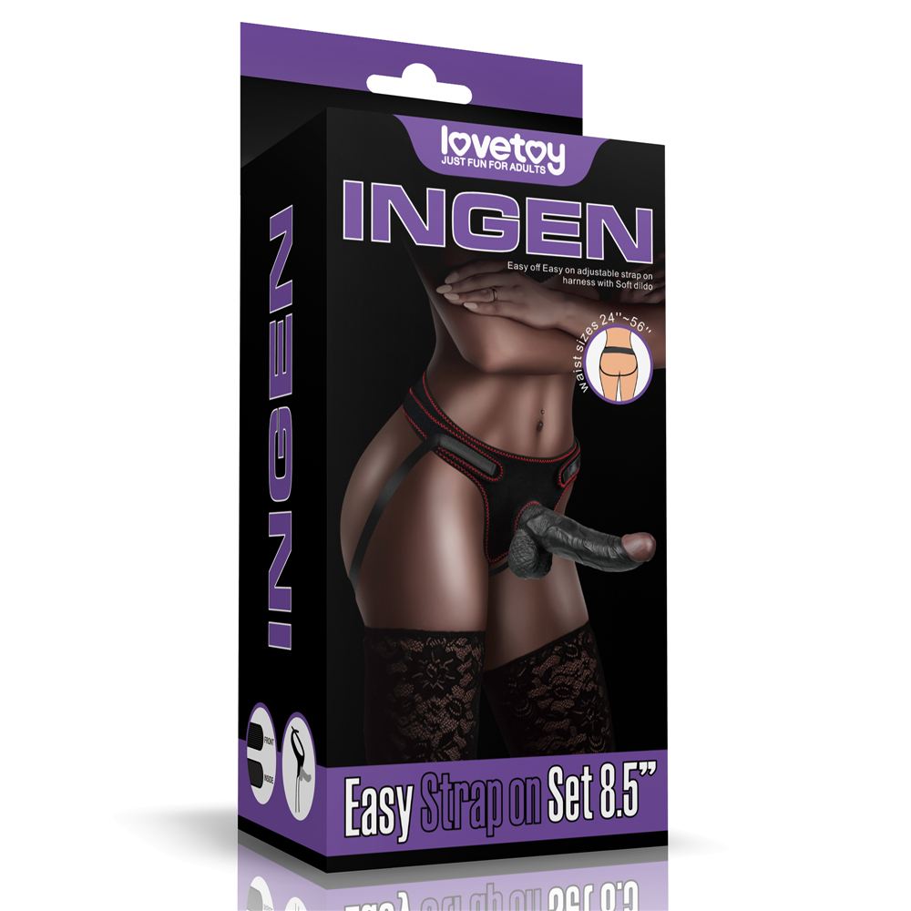 Built to deliver the most lifelike satisfaction, the Soft st... Lovetoy - Easy Strapon Set w Balls 8.5'' - Black photo-17