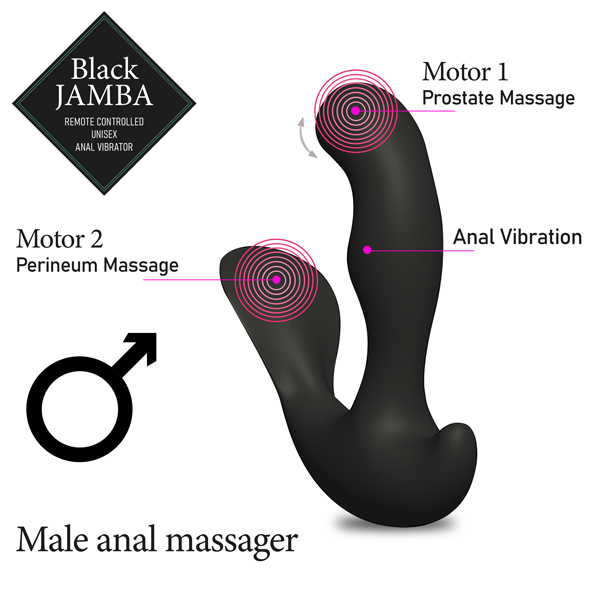 This anal vibrator and G-spot/clitoris stimulator be used by... Feelztoys - Black Jamba Anal Vibrator photo-3