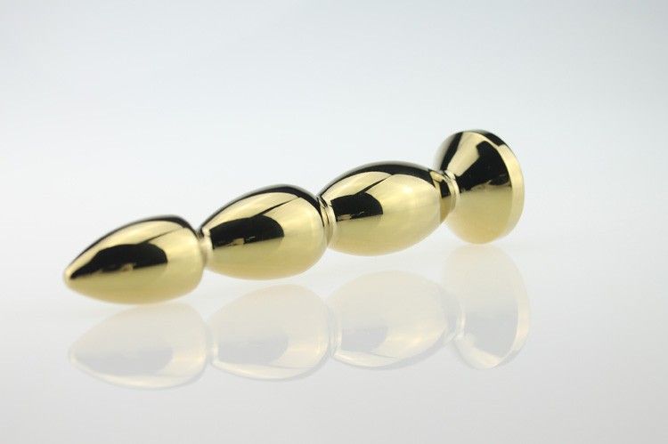 Material: steel
Length: 140 mm
Width: 27 mm
Weight: 121 g SHC - Beginner Alice Gold Anal Plug photo-4