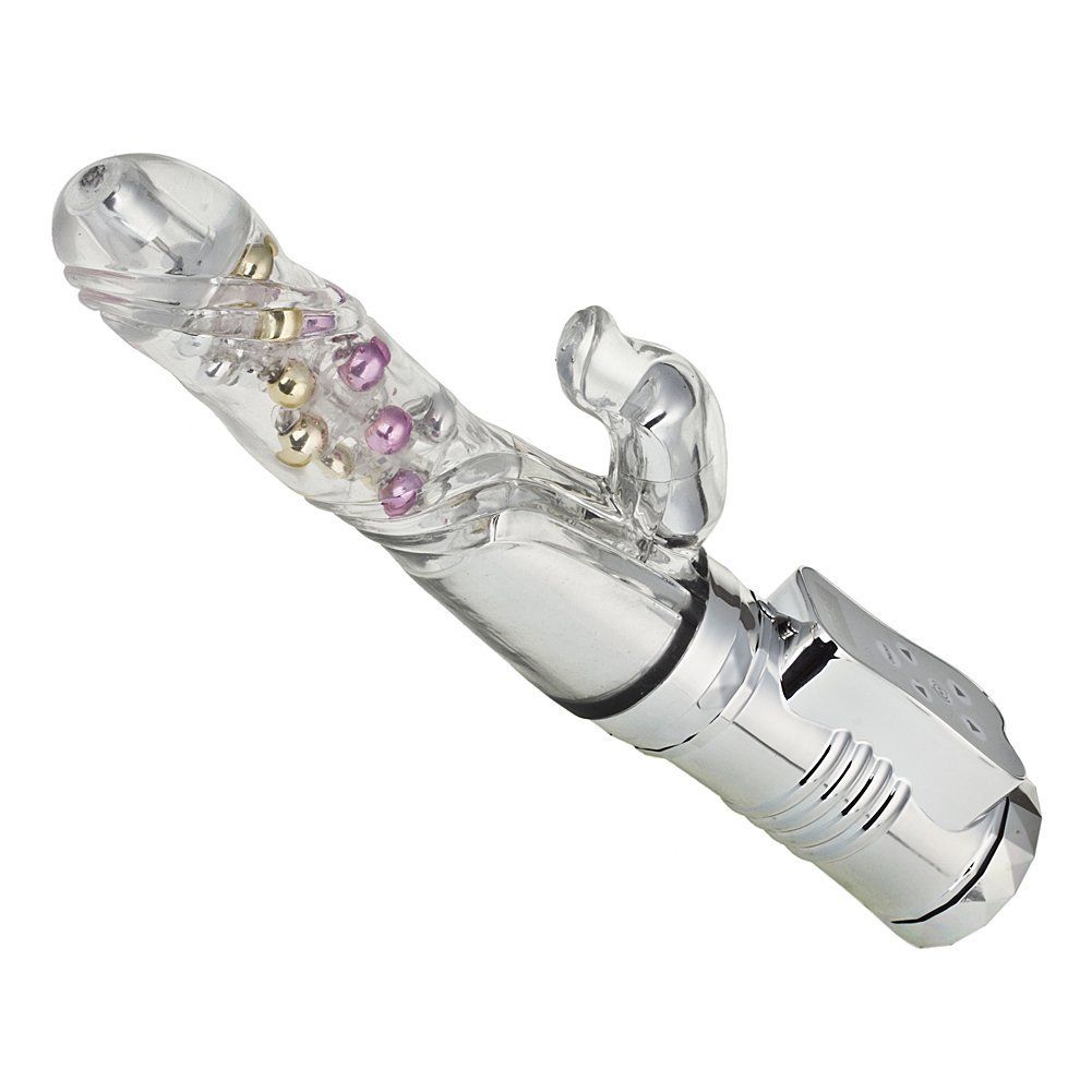 Non-jamming synchronized rotating beads, which is in spiral ... Aphrodisia - Extending Waving Beads Vibe - Silver photo-4