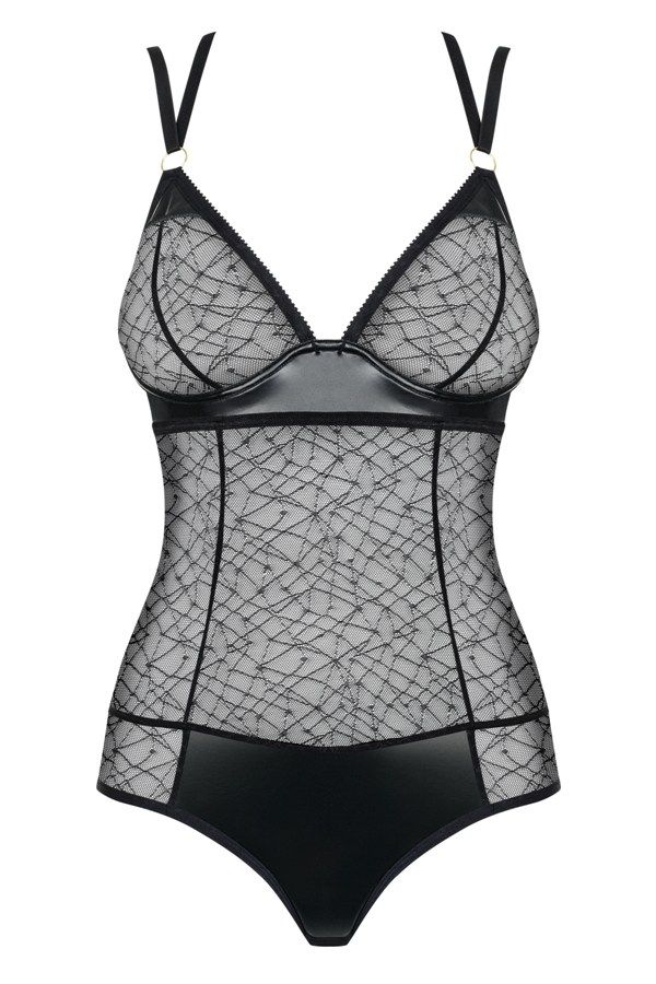 Put on this alluring teddy and be proud of your fantasticall... Obsessive - 859-TED-1 Teddy - Black - S/M photo-7