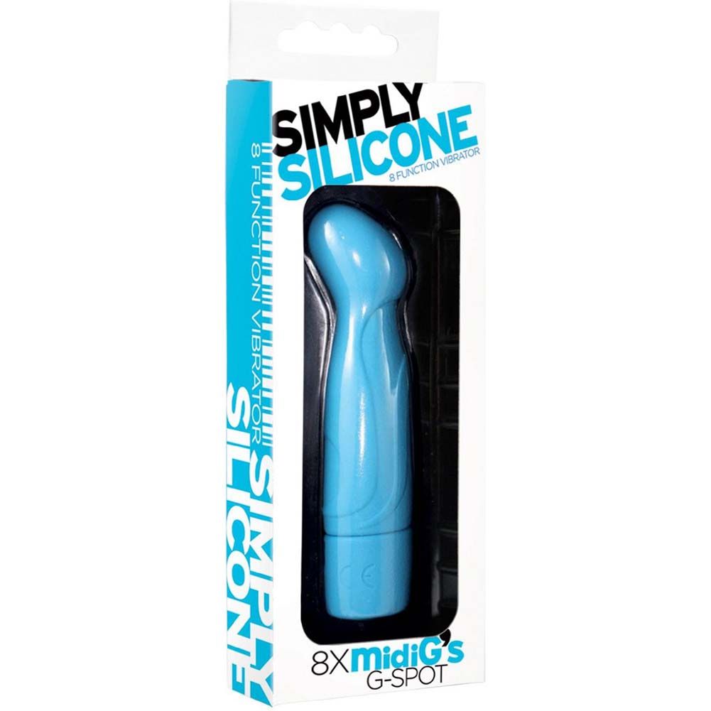 This dreamily angled personal vibrator is a G- Spot stimulat... Iconbrands - Simply Silicone G-spot 8 Function Vibrator - Blue photo-2