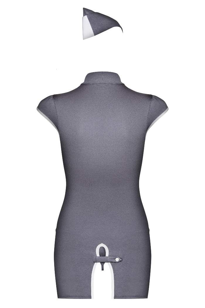 Welcome aboard! If you’re holding this box in your hand – it... Obsessive - Stewardess Costume - Gray - XXL photo-6