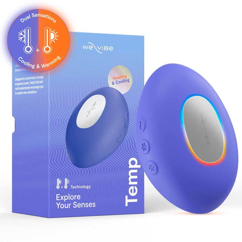 Designed as a lay-on vibrator with precision temperature... We-Vibe - Temp Cooling & Heating Massager - Lavender Blue photo-12