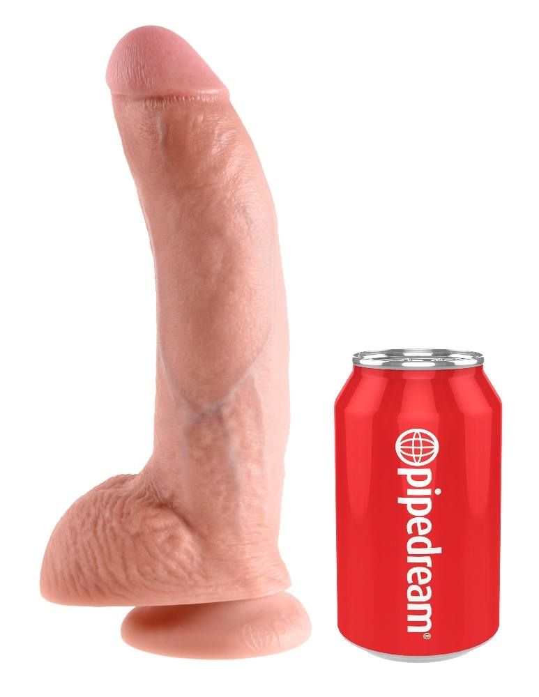 Do you want your first dildo to look and feel just like the ... King Cock - 9″ Cock With Balls - Flesh photo-6