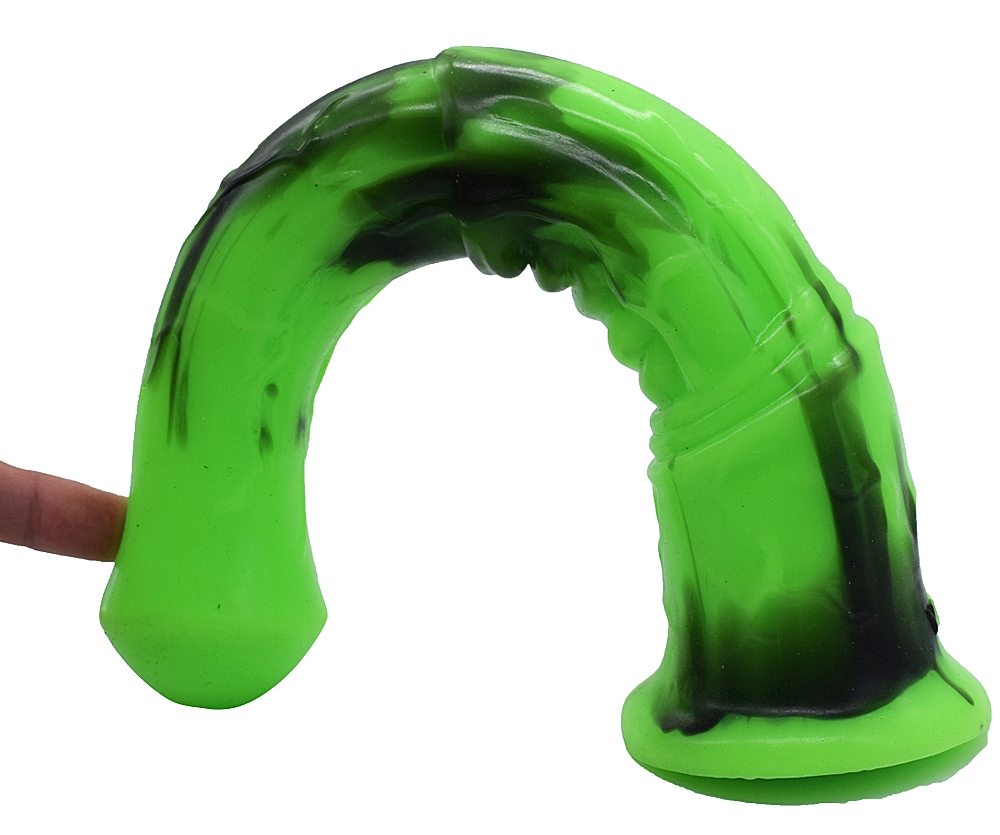 Silicone horse anal dildo, artificial realistic anal plug, s... FAAK - Horse Long Dildo - Green/Black photo-5