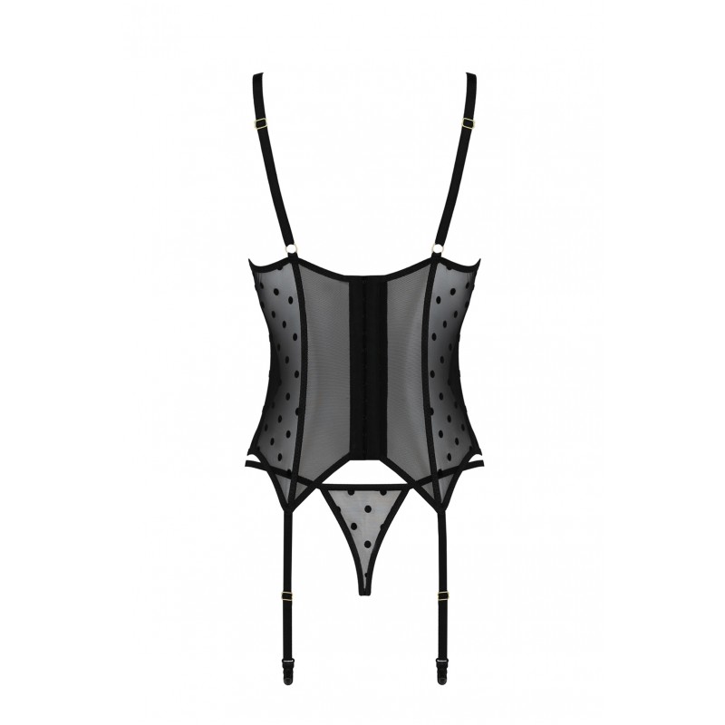 The very spectacular Martina corset is a combination of tran... Passion - Marina Corset - Black - S/M photo-4