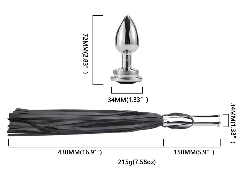 MT - Whip w Metal Plug - Black photo-4