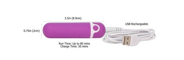 The Wonderlust Purity Sex Toy bullet is pure power! This rec... Wonderlust - Purity Rechargeable Bullet - Purple photo-6