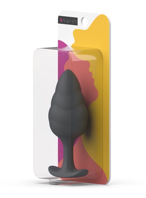 Bfilled Basic Wave massaging plug has a stimulating ripple t... B Swish - Bfilled Basic Wave - Slate photo-4