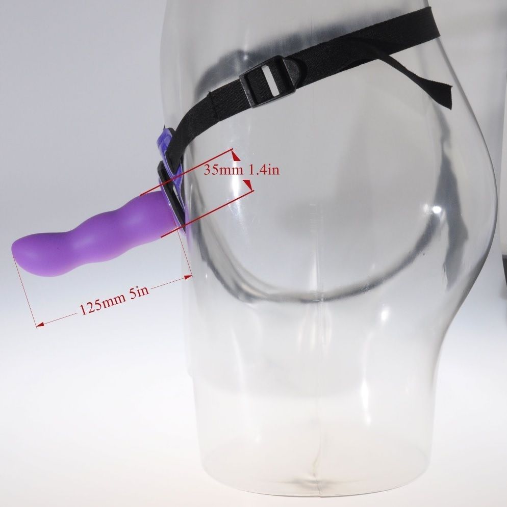 Aphrodisia - Strap On Curved Dildo 5″ - Purple photo-6