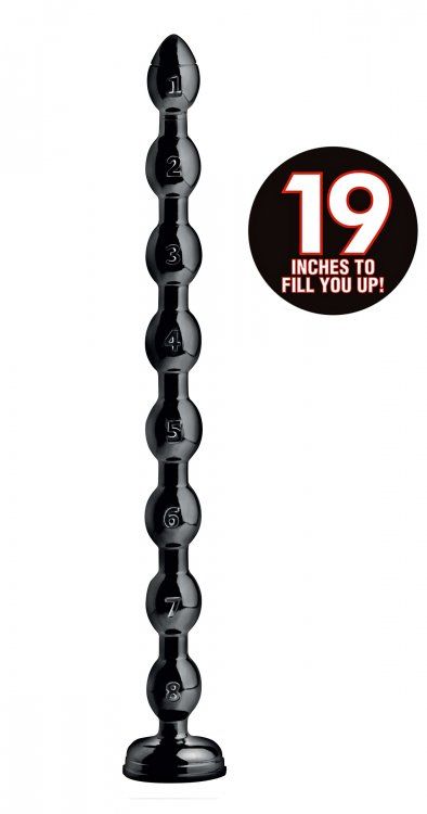 Count them out as they push deep into your hole! Use the suc... Hosed - 19" Beaded Anal Snake - Black photo-4